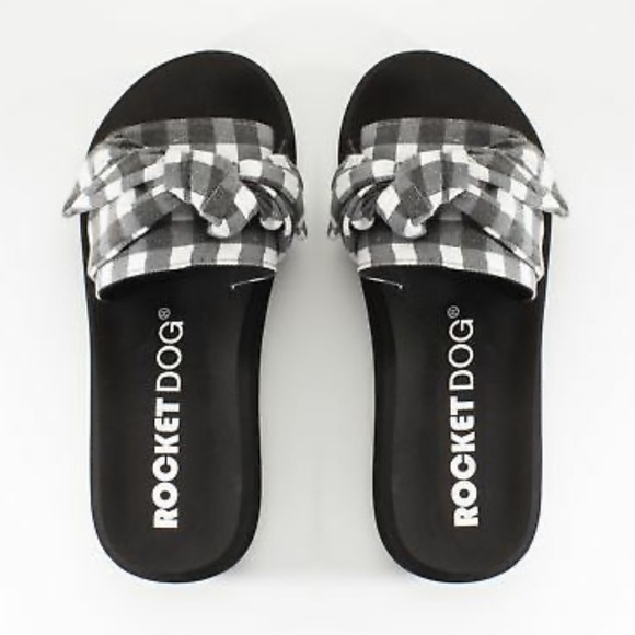 black and white checkered sandals